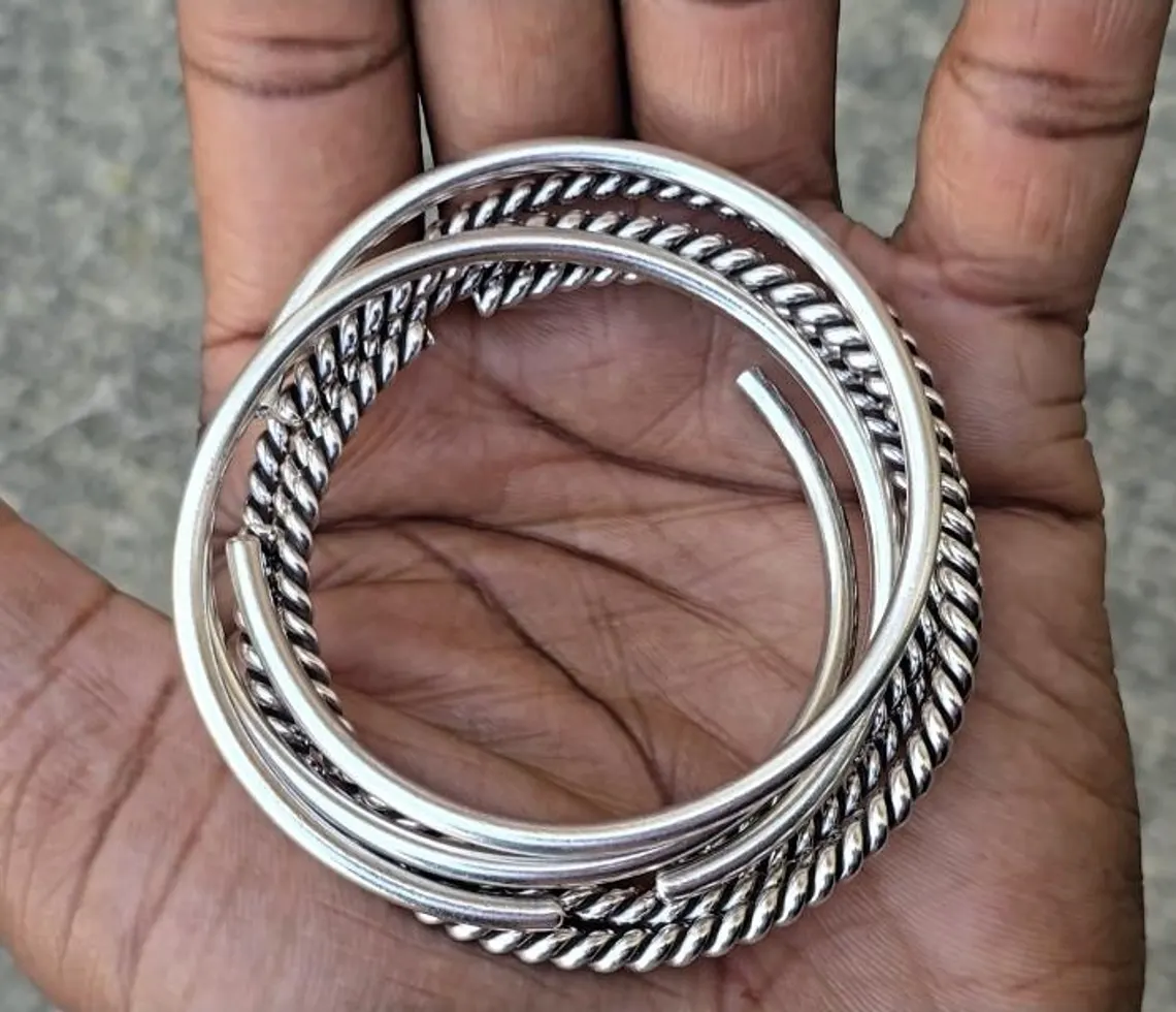 Silver Bracelets Solid & Twisted